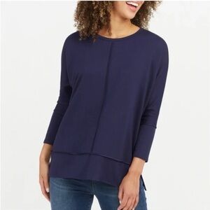 SPANX Navy Blue Relaxed Fit Long Sleeve Top – Size M